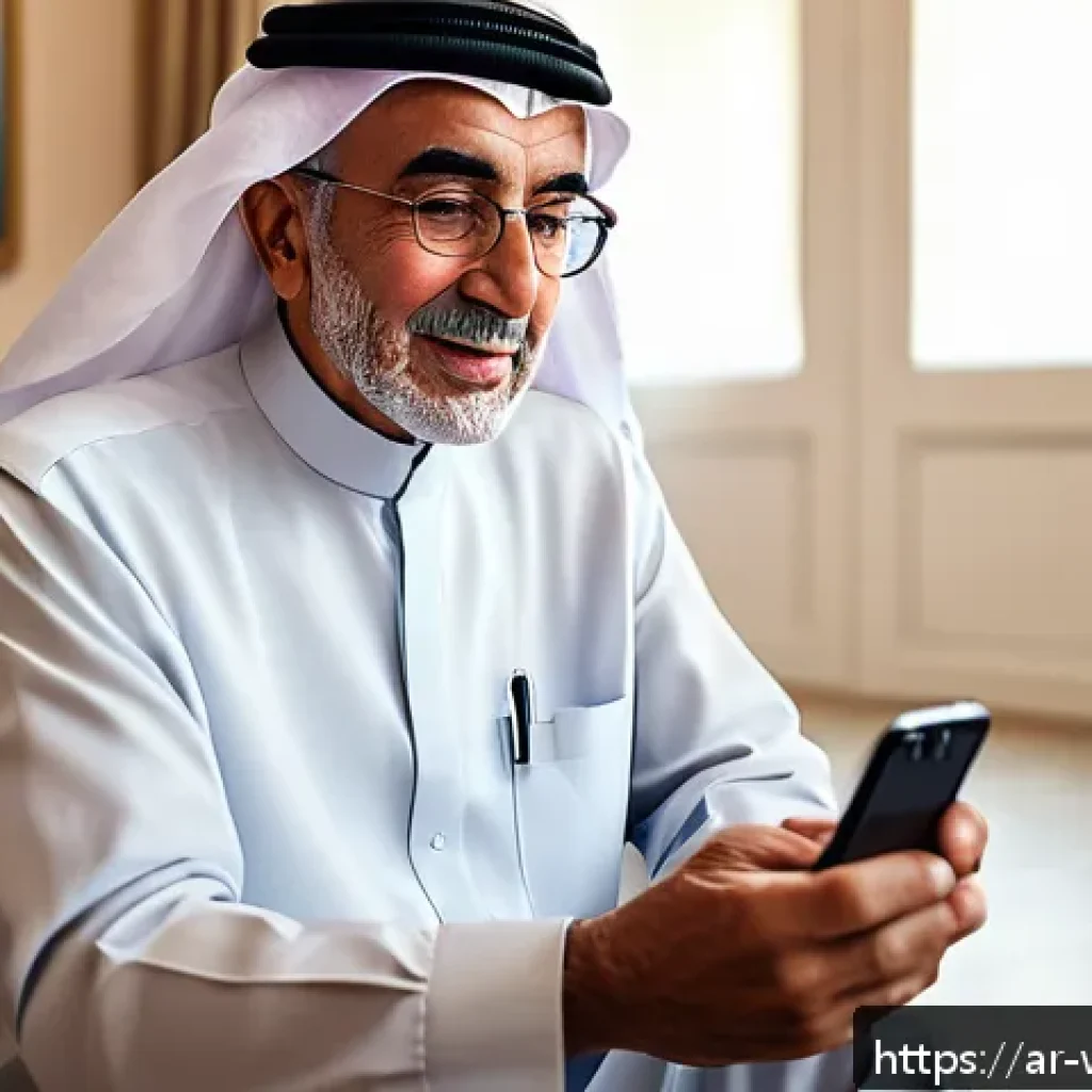 실버세대를 위한 최적의 웨어러블 기기 - A modern elderly Arab man wearing a lightweight, adjustable smart wristwatch designed for sensitive ...