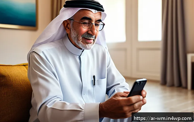 실버세대를 위한 최적의 웨어러블 기기 - A modern elderly Arab man wearing a lightweight, adjustable smart wristwatch designed for sensitive ...